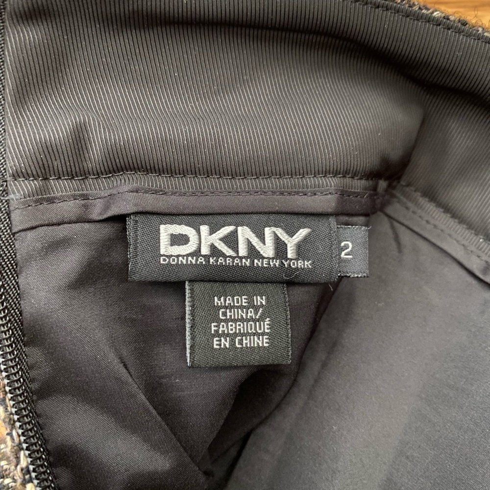 DKNY Wool Blend Brown Tweed Lined Mini Skirt, Size 2, Donna Karen New York - Picture 4 of 13